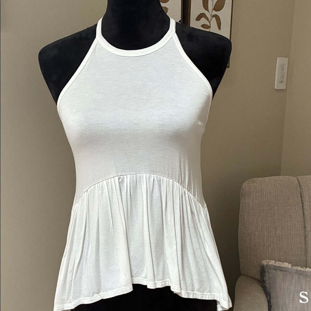 Gaze White Halter Neck Camisole